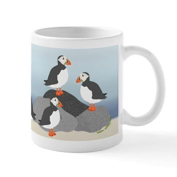CafePress - Puffin 11 Oz Ceramic Mug Mugs - 11 oz Ceramic Mug - Novelty Coffee Tea Cup