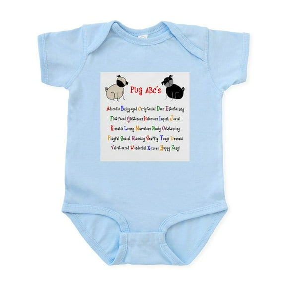 CafePress - Pug ABC's Infant Bodysuit - Baby Light Bodysuit