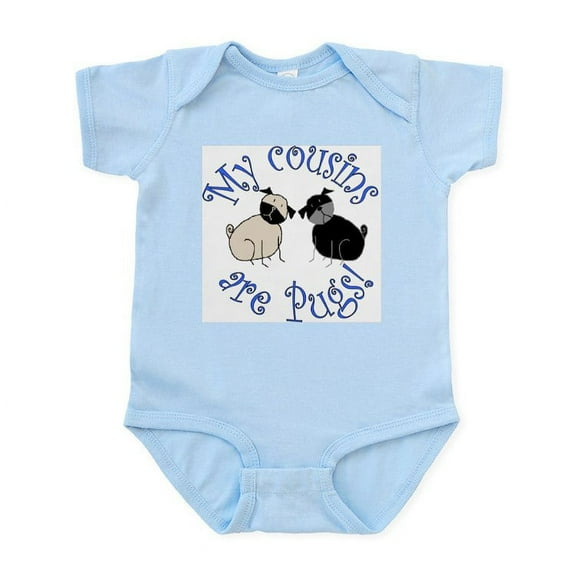 CafePress - Pug Cousins Infant Bodysuit - Baby Light Bodysuit, Size Newborn - 24 Months