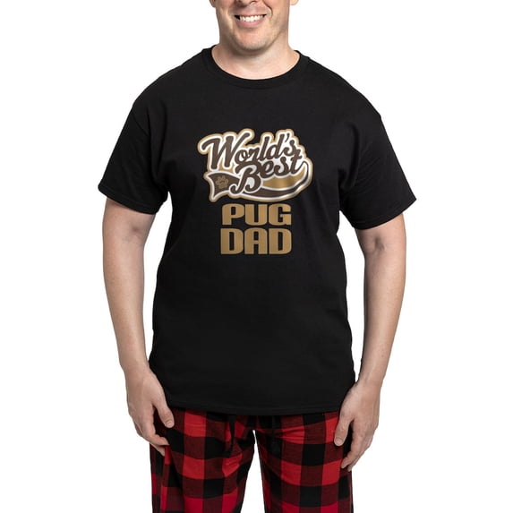 CafePress - Pug Dad Dog Gift Men's Dark Pajamas - Men's Dark Loose Fit Cotton Pajama Set