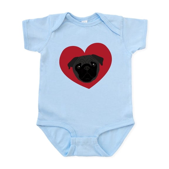 CafePress - Pug Love Baby Light Bodysuit - Baby Light Bodysuit, Size Newborn - 24 Months