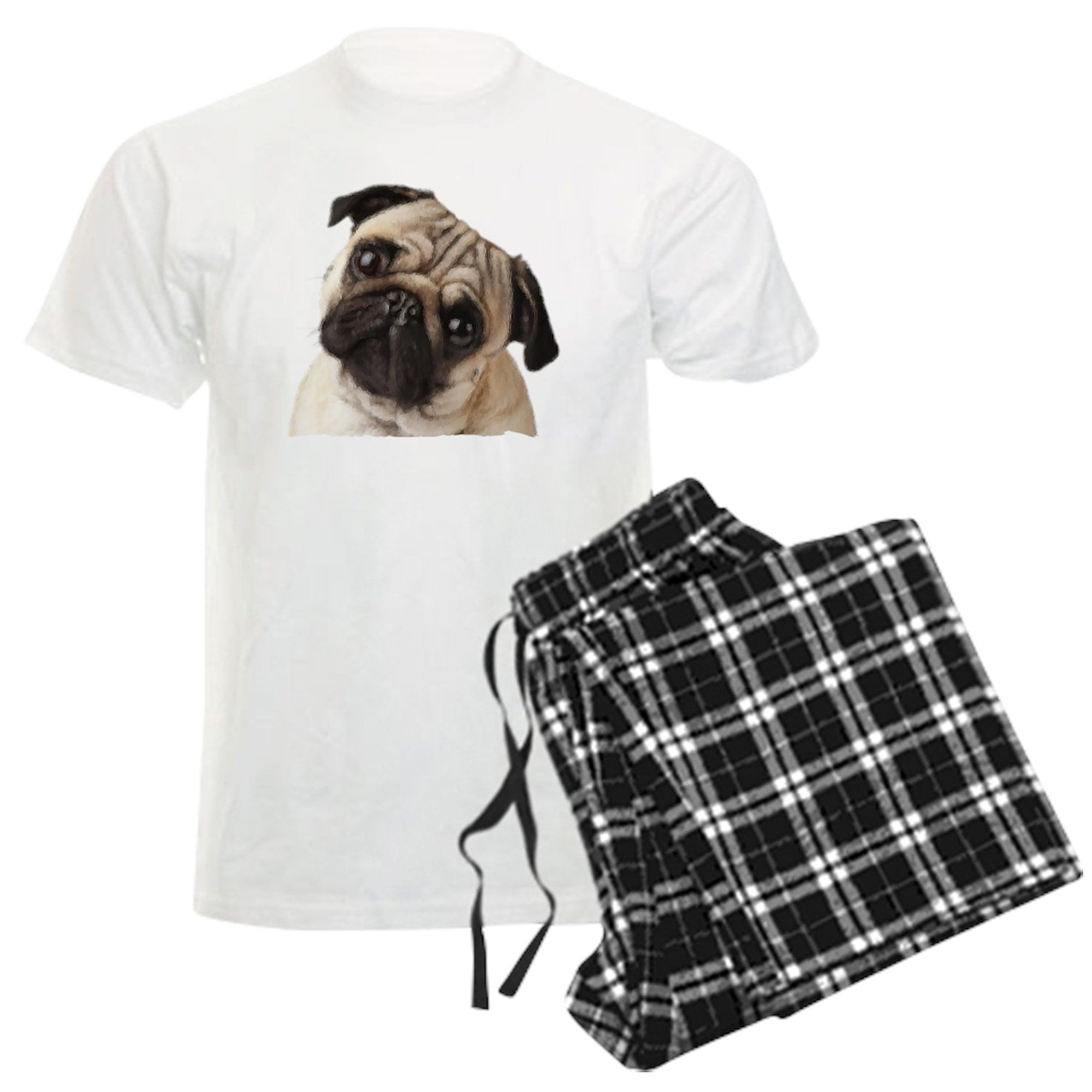 CafePress Pug Oil Painting Face Men's Light Pajamas Men's