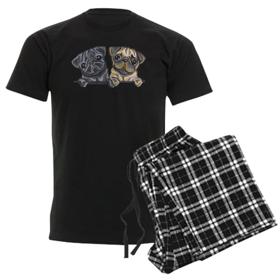 CafePress - Pug Pals Men's Light Pajamas - Men's Dark Loose Fit Cotton Pajama Set