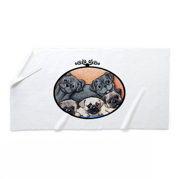 CafePress - Pug Party - Large Beach Towel, Soft 30"x60" Towel with Unique Design
