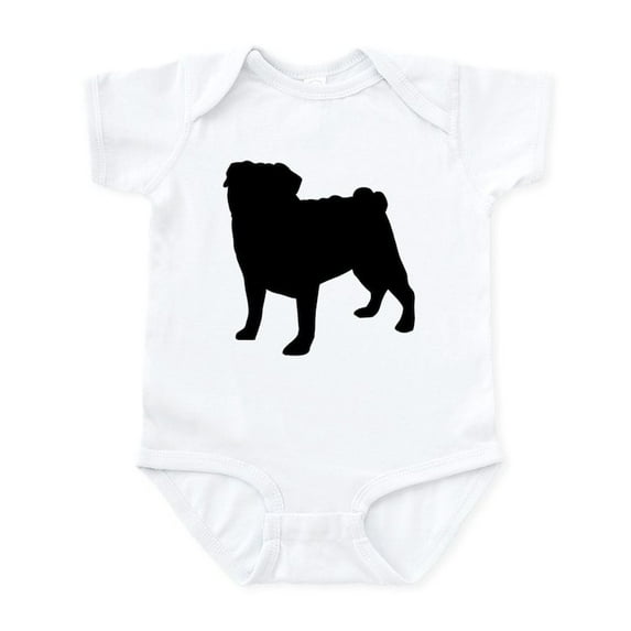 CafePress - Pug Silhouette Infant Bodysuit - Baby Light Bodysuit, Size Newborn - 24 Months