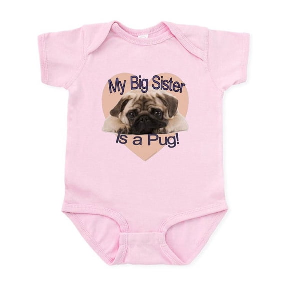 CafePress - Pug Sister Infant Bodysuit - Baby Light Bodysuit, Size Newborn - 24 Months
