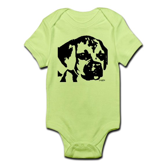 CafePress - Puggle - Black & White Infant Bodysuit - Baby Light Bodysuit
