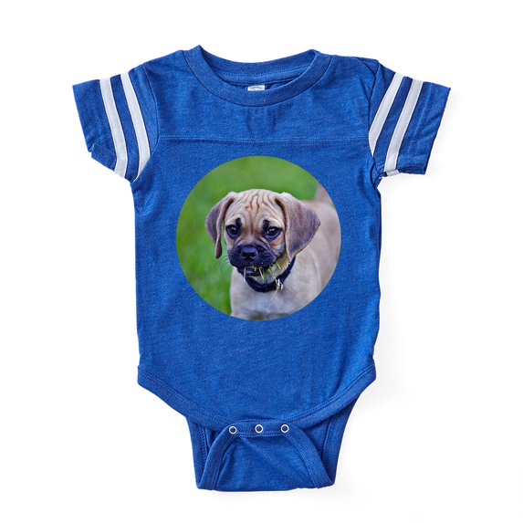 CafePress - Puggle - Cute Infant Baby Football Bodysuit