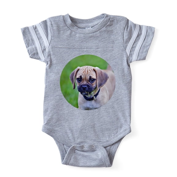 CafePress - Puggle - Cute Infant Baby Football Bodysuit