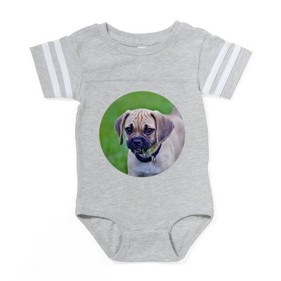 CafePress - Puggle - Cute Infant Baby Football Bodysuit