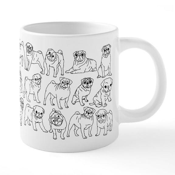 CafePress - Pugs - 20 Oz White Ceramic Mega Mug