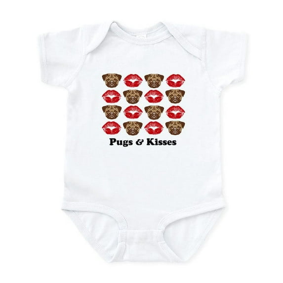 CafePress - Pugs And Kisses Infant Bodysuit - Baby Light Bodysuit, Size Newborn - 24 Months