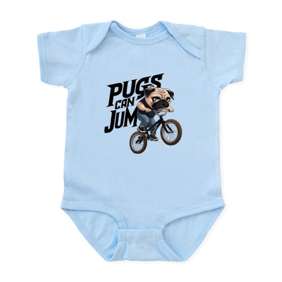 CafePress - Pugs Can Jump - Baby Light Bodysuit, Size Newborn - 24 Months