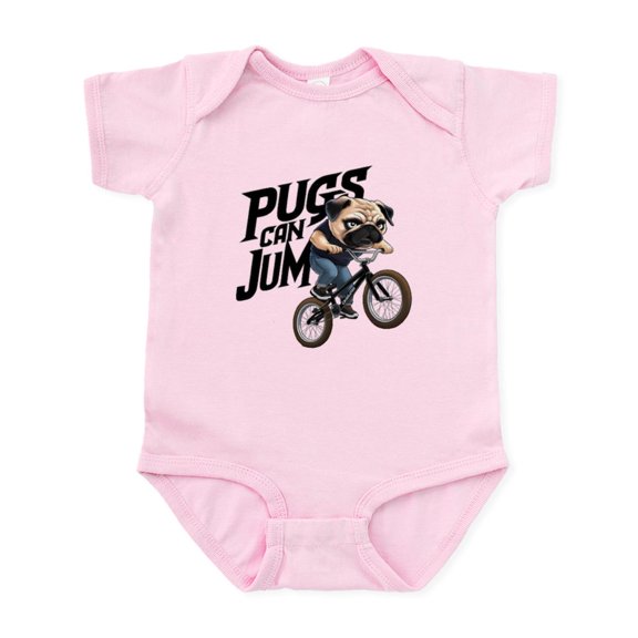 CafePress - Pugs Can Jump - Baby Light Bodysuit, Size Newborn - 24 Months