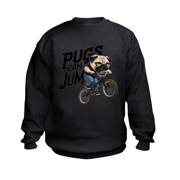 CafePress - Pugs Can Jump - Kids Sweatshirt, Youth Crew Neck Sweatshirt