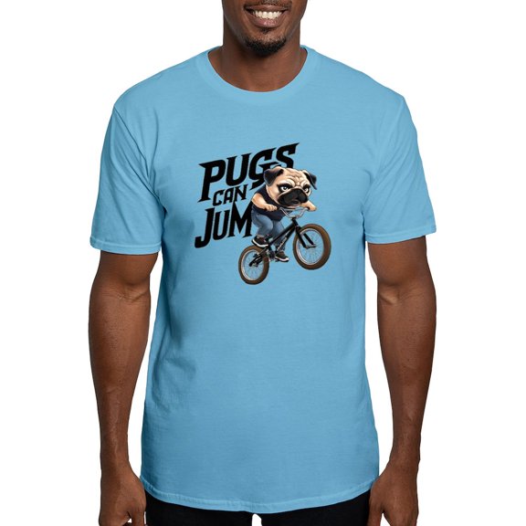 CafePress - Pugs Can Jump Men's Classic T Shirt - Fitted T-Shirt, Vintage Fit Soft Cotton Tee