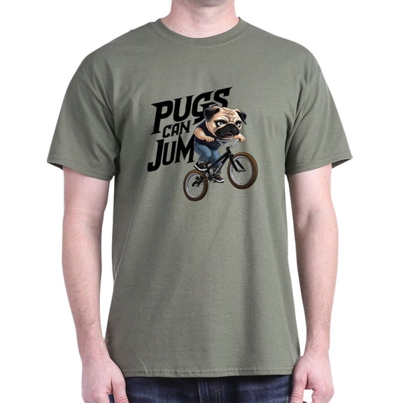 CafePress - Pugs Can Jump Men's Value T Shirt - Men's Classic Graphic Cotton T-Shirt