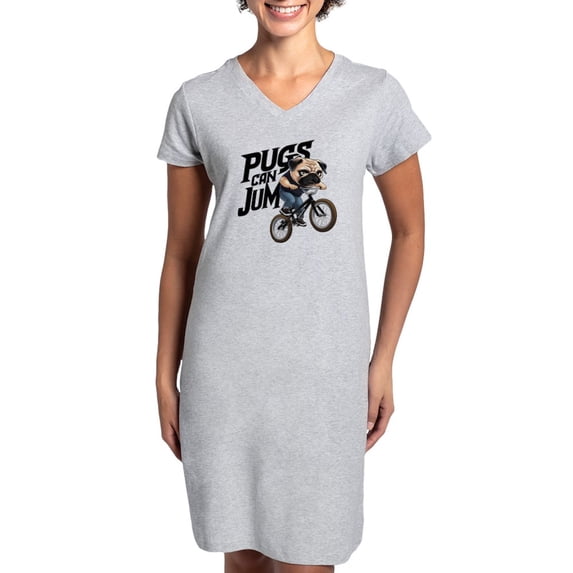 CafePress - Pugs Can Jump - Women's Nightshirt