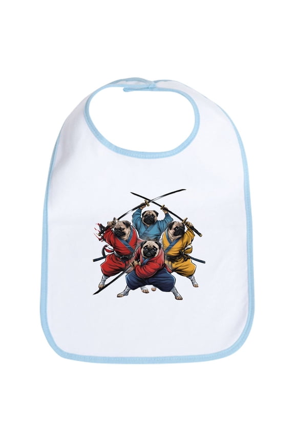 - Pugs Ninja T Shirt - Cute Cotton Cloth Baby Bib, Toddler Bib