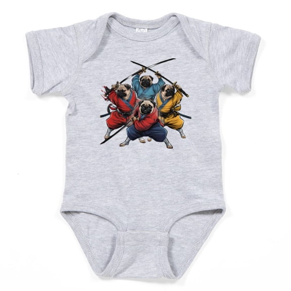 CafePress - Pugs Ninja T Shirt - Cute Infant Bodysuit Baby Romper - Size Newborn - 24 Months