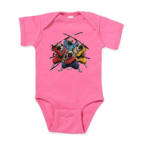 CafePress - Pugs Ninja T Shirt - Cute Infant Bodysuit Baby Romper - Size Newborn - 24 Months