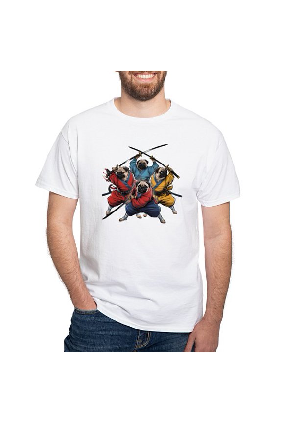 - Pugs Ninja T Shirt Men's Value T Shirt - Men's Classic Cotton T-Shirts