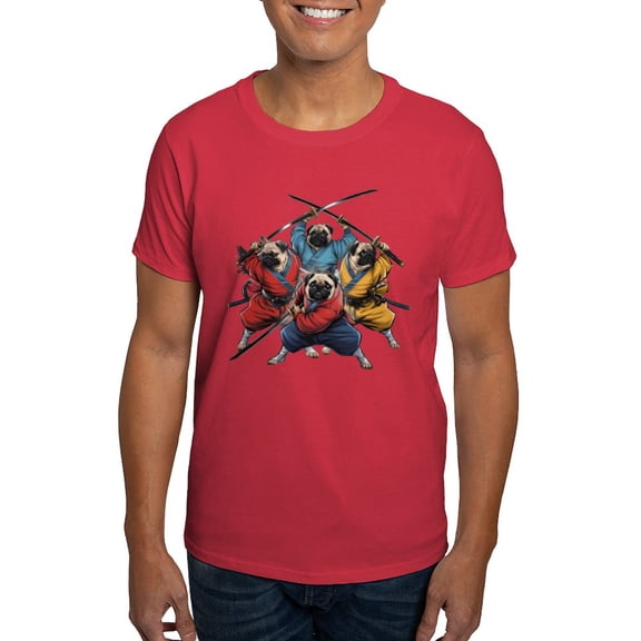CafePress - Pugs Ninja T Shirt Men's Value T Shirt - Men's Classic Graphic Cotton T-Shirt