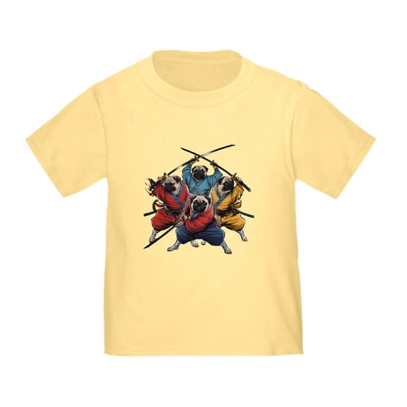 CafePress - Pugs Ninja T Shirt Toddler T Shirt - Cute Toddler T-Shirt, 100% Cotton
