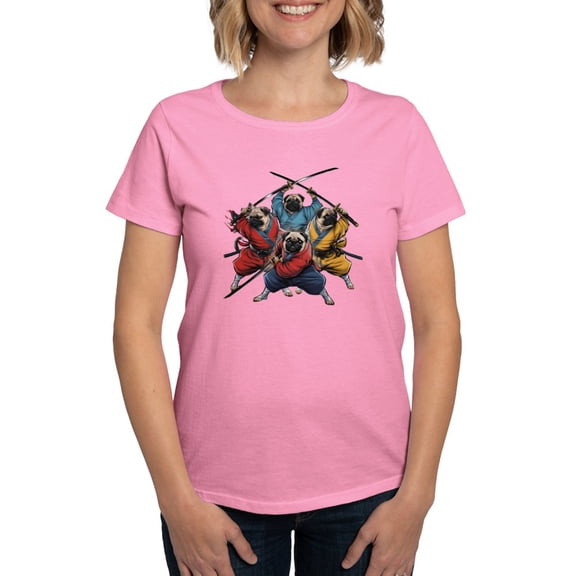 CafePress - Pugs Ninja T Shirt Women's Value T Shirt - Women's Traditional Fit Dark T-Shirt