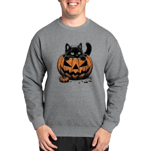 CafePress - Pumpkin Cat - Crew Neck Sweatshirt