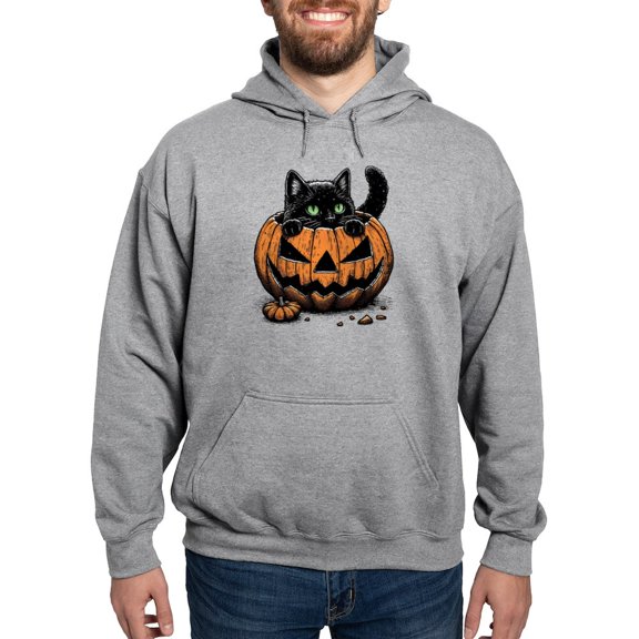 CafePress - Pumpkin Cat - Pullover Hoodie, Hooded Sweatshirt