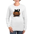 thumbnail image 1 of CafePress - Pumpkin Cat Women's Long Sleeve T Shirt - Women's Long Sleeve Graphic Casual T-Shirt, 1 of 4