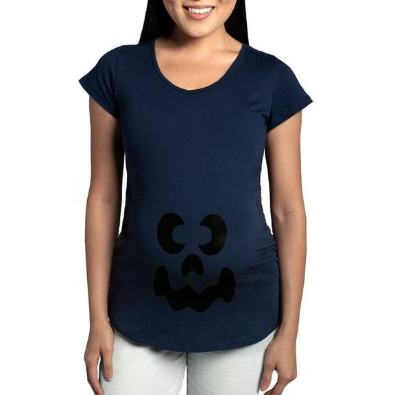 CafePress - Pumpkin Face Halloween Jack O Lantern Maternity T - Maternity Dark T-Shirt