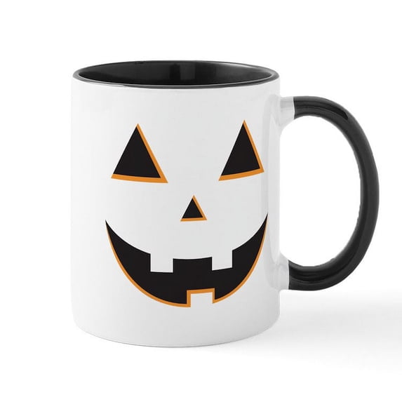 CafePress - Pumpkin Face Mug - 11 oz Ceramic Mug - Novelty Coffee Tea Cup