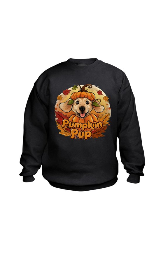 - Pumpkin Pup - Kids Sweatshirt, Youth Crew Neck Sweatshirt