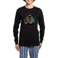 thumbnail image 1 of CafePress - Pumpkin Skeleton Drinking Coffee Shirt, Funny Hall - Women's Long Sleeve Dark Pajamas, 1 of 7
