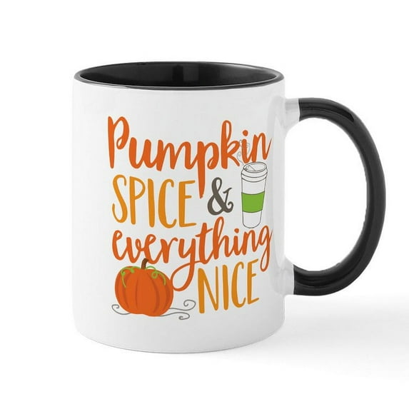 CafePress - Pumpkin Spice And Everything Nice Mug - 11 oz Ceramic Mug - Novelty Coffee Tea Cup