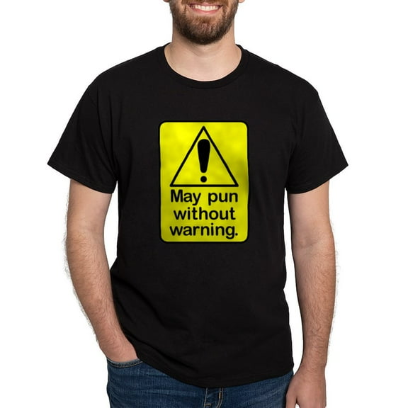 CafePress - Pun Warning Dark T Shirt - Men's Classic Graphic Cotton T-Shirt