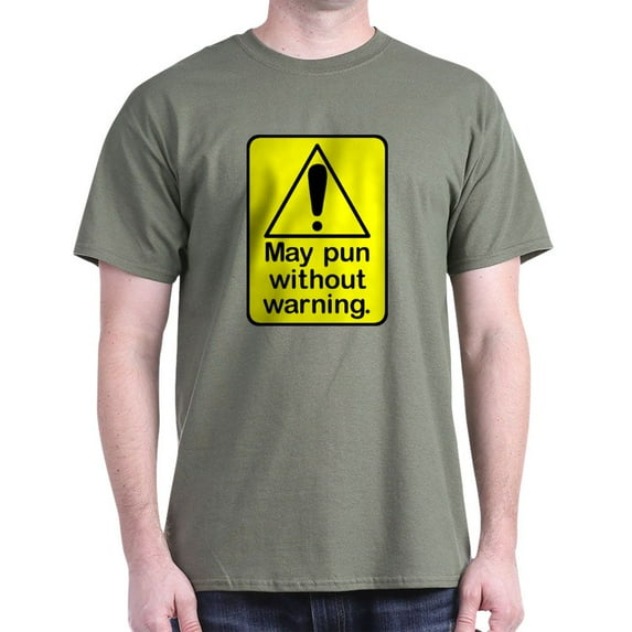CafePress - Pun Warning Dark T Shirt - Men's Classic Graphic Cotton T-Shirt
