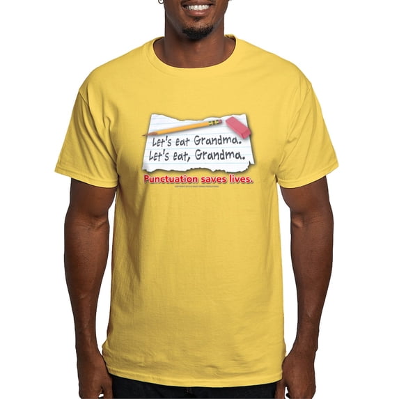 CafePress - Punctuation Saves Lives Light T Shirt - Men's Classic Graphic T-Shirt