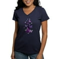 thumbnail image 1 of CafePress - Purple Awareness Ribbon T Shirt - Women's V-Neck Dark T-Shirt, 1 of 4