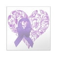 thumbnail image 1 of CafePress - Purple Awareness Ribbon With Roses Sticker - Square Sticker 3" x 3", 1 of 1