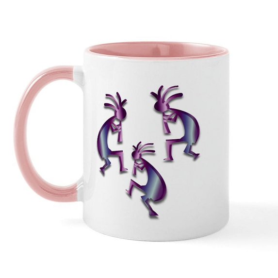 CafePress - Purple & Blue Kokopelli Mug - 11 oz Ceramic Mug - Novelty Coffee Tea Cup
