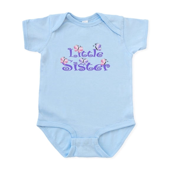 CafePress - Purple Butterfly Little Sister Baby/Toddler Bodysu - Baby Light Bodysuit, Size Newborn - 24 Months