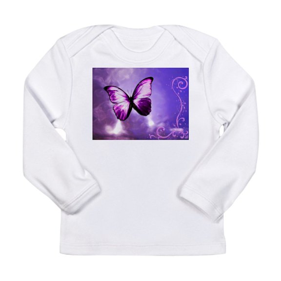 CafePress - Purple Butterfly Long Sleeve T Shirt - Long Sleeve Infant T-Shirt