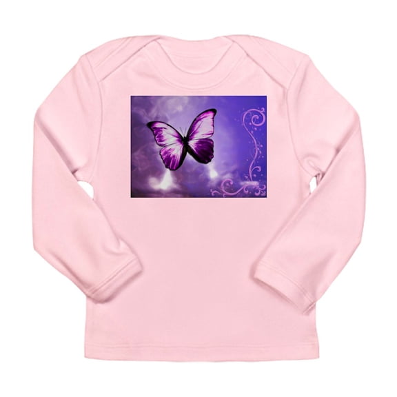 CafePress - Purple Butterfly Long Sleeve T Shirt - Long Sleeve Infant T-Shirt