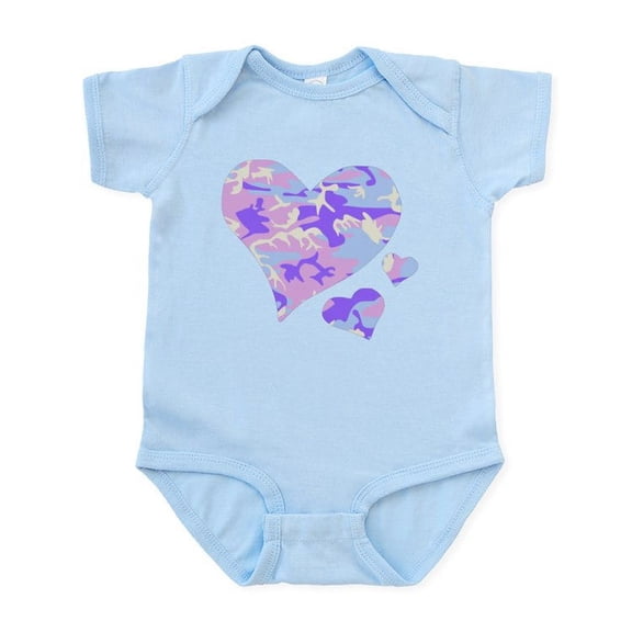 CafePress - Purple Camo Hearts Infant Bodysuit - Baby Light Bodysuit, Size Newborn - 24 Months