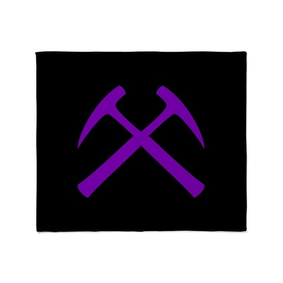 CafePress - Purple Crossed Rock Hammers Throw Blanket - Soft Fleece Throw Blanket, 50"x60" for All Ages
