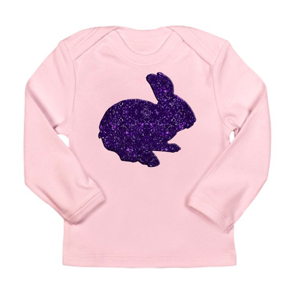 CafePress - Purple Glitter Silhouette Easter Bunny Long Sleeve - Long Sleeve Infant T-Shirt