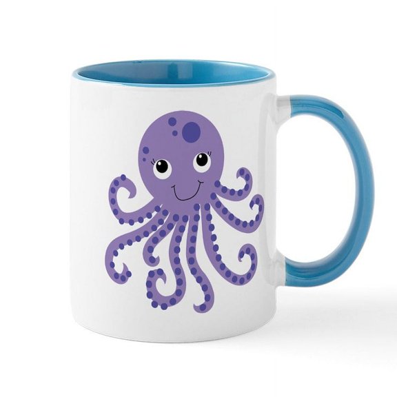 CafePress - Purple Octopus Mug - 11 oz Ceramic Mug - Novelty Coffee Tea Cup